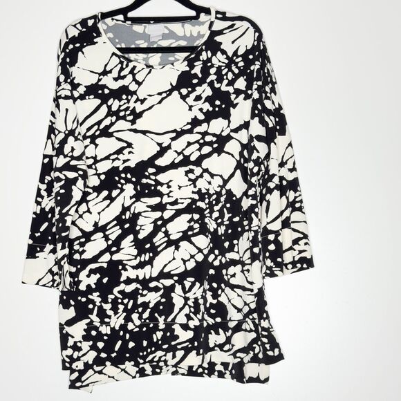 Chico's Travelers Geometric Print Top Women's Size Small (Chico's Size 0) - Picture 1 of 9